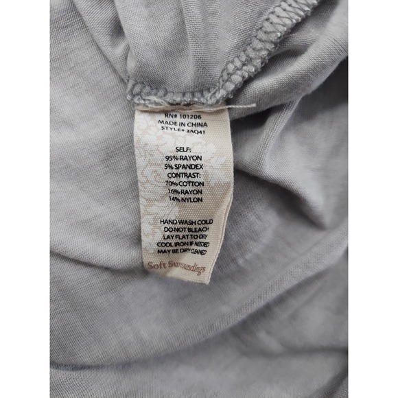 Soft Surroundings Skirt Women Petite medium Gray Flowy Boho maxi Scalloped Lined - Picture 4 of 10